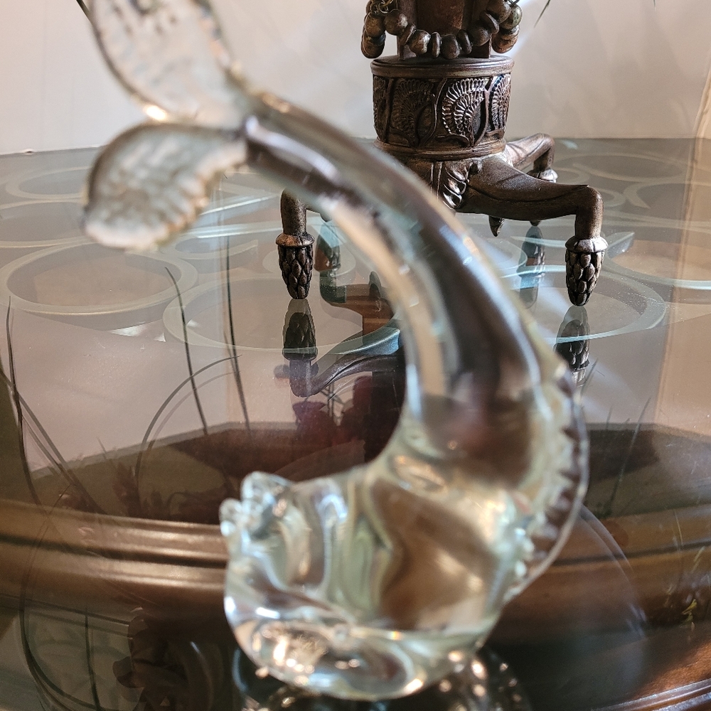 Clear Glass Whale Fiqurine.